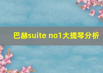 巴赫suite no1大提琴分析